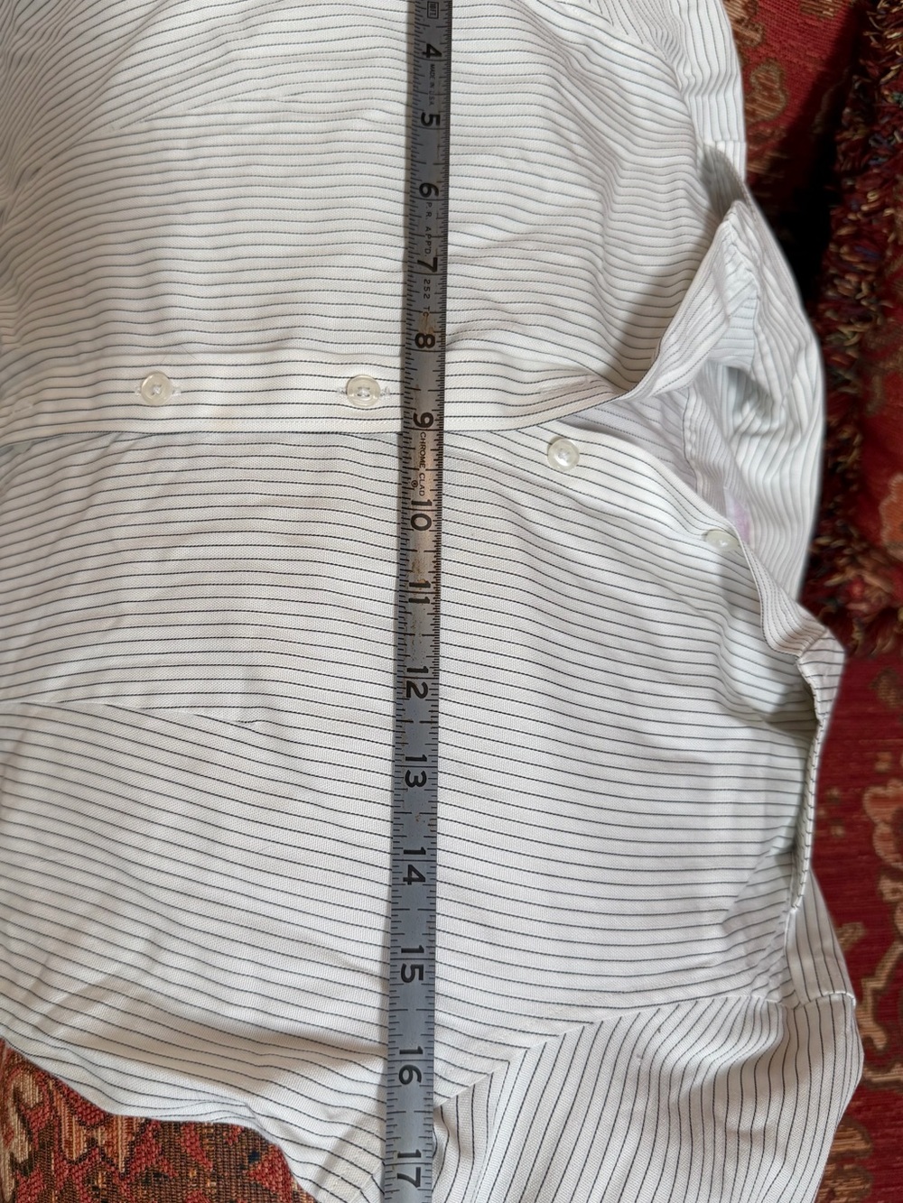 Brooks Brothers White Shirt with Thin Gray Pinstripes - Picture 5 of 5